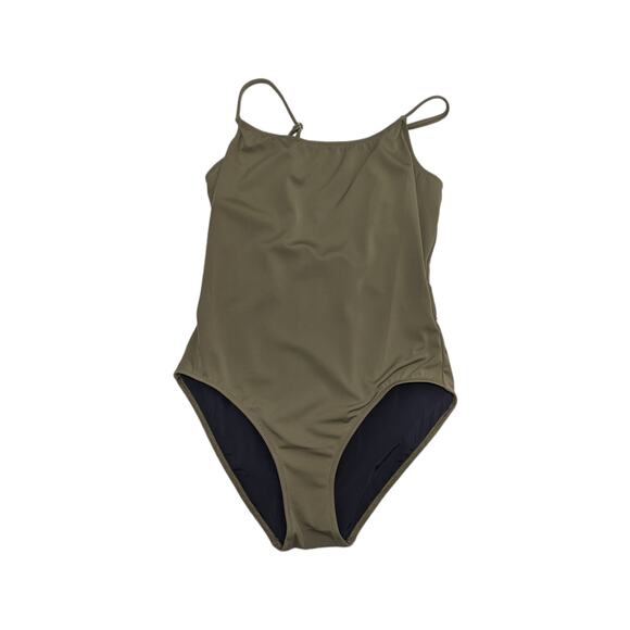 Solid and Striped Nina One Piece Swimsuit Olive Green Swimwear Womens Large Army - Picture 1 of 5